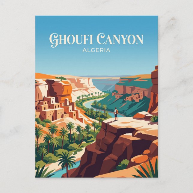 Postal Cañón de Ghoufi Argelia (Anverso)