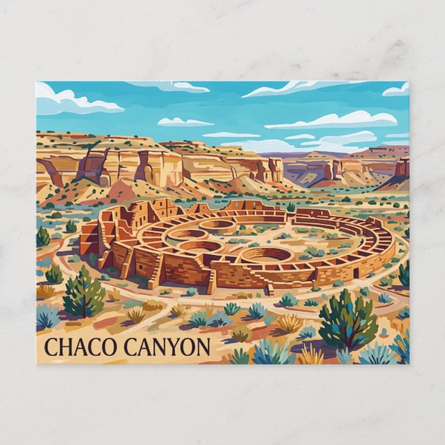 Postal Cañón del Chaco Nuevo México (Anverso)