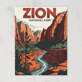 Postal Cañón del Parque Nacional de Zion