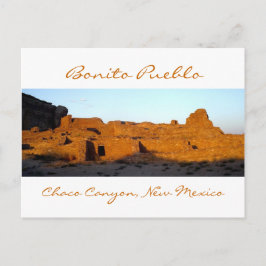 Postal Cañón del Pueblo Chaco Bonito al atardecer