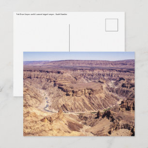 Postal Cañón del río Fish en el sur de Namibia, África