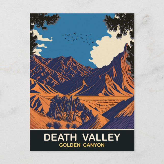 Postal Cañón Dorado, Valle de la Muerte CA, Viajes (Anverso)