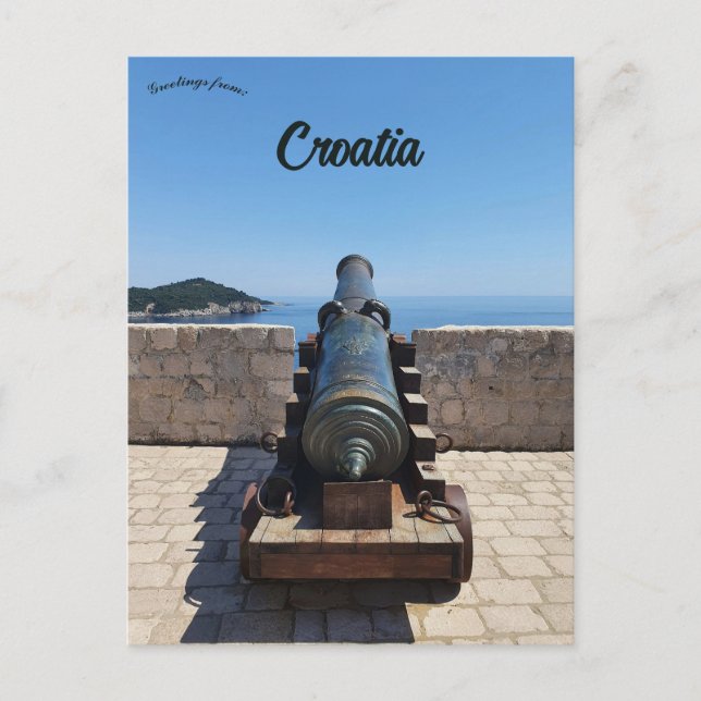 Postal Cañón en Dubrovnik Croacia (Anverso)