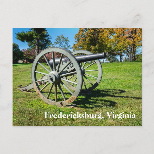 Postal Cañón en el campo de batalla de Fredericksburg (Anverso)