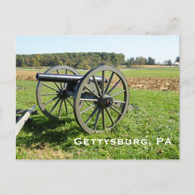 Postal Cañón en el campo de batalla de Gettysburg (Anverso)