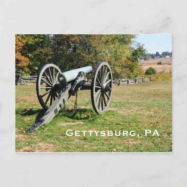 Postal Cañón en el campo de batalla de Gettysburg (Anverso)