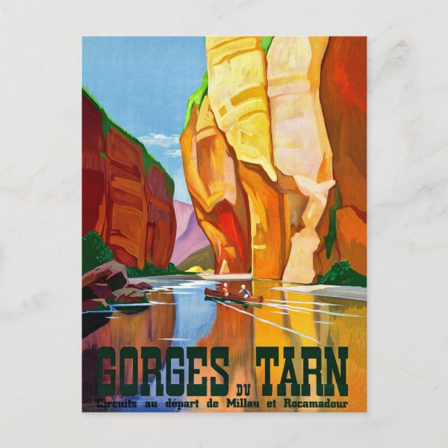 Postal Cañón Gorges du Tarn, Francia (Anverso)
