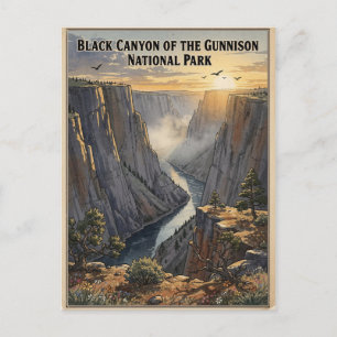 Postal Cañón Negro de Gunnison Viaje Vintage