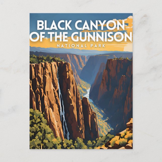 Postal Cañón negro de los viajes de Gunnison (Anverso)