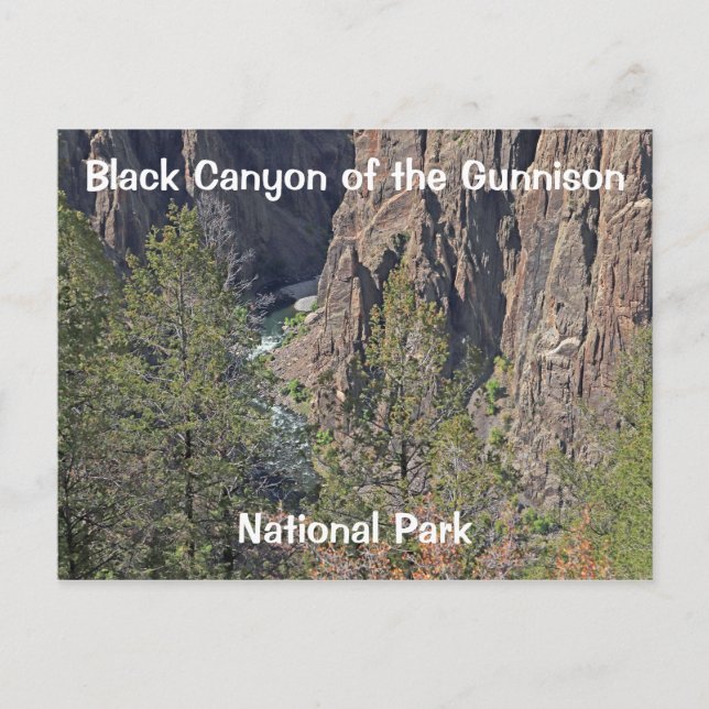 Postal Cañón negro del parque nacional de Gunnison (Anverso)