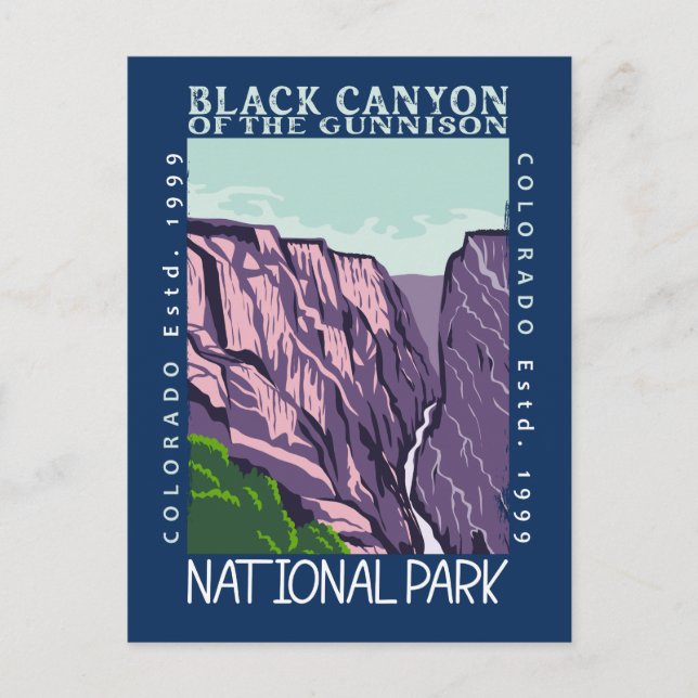 Postal Cañón Negro Del Parque Nacional Gunnison Retro (Anverso)