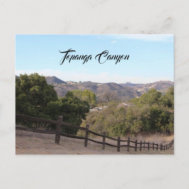 Postal Cañón Topanga Postcard California Travel Keepsake (Anverso)