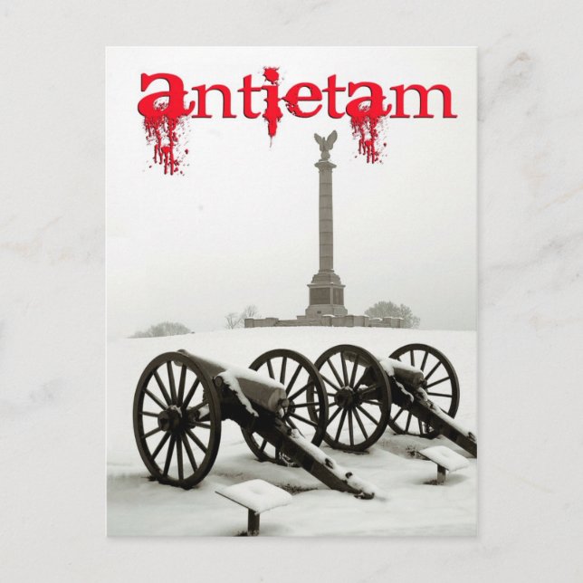 Postal Cañones en el campo de batalla nacional Antietam,  (Anverso)