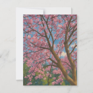 Postal Canopy de primavera - Pintura de árbol de flores y