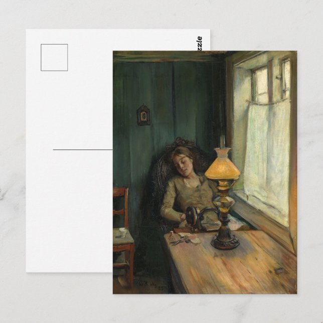 Postal Cansado | Christian Krohg | (Anverso / Reverso)
