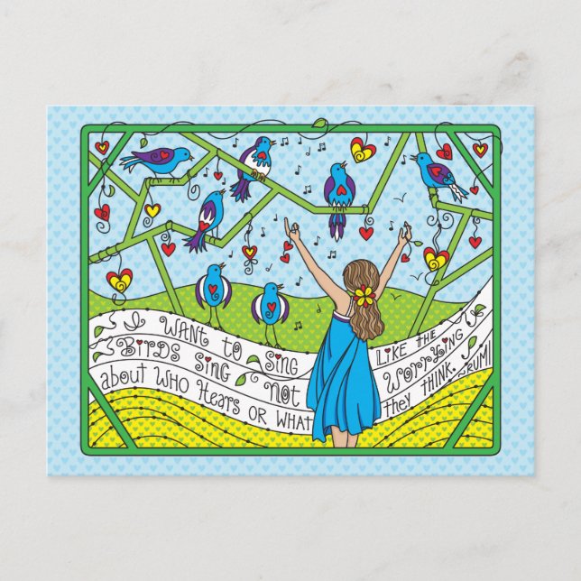 Postal Canta Como Los Pájaros Canta_ Postcard (Anverso)