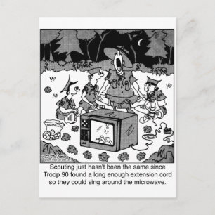 Postal Cantando alrededor de la microonda