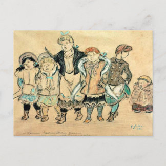 Postal Cantando Chicas _ Zille