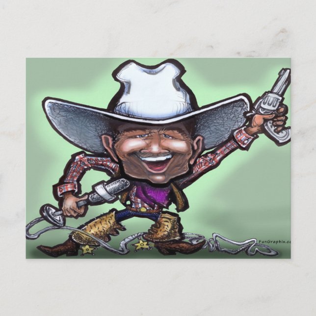 Postal Cantando Cowboy (Anverso)