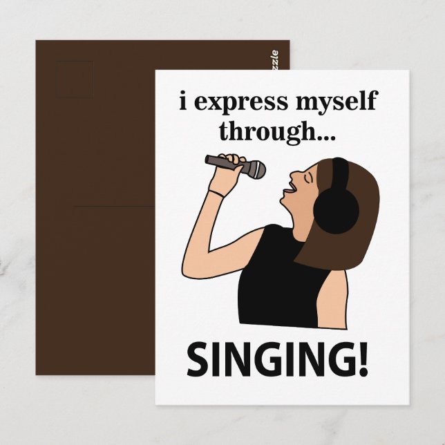 Postal Cantando me expreso a través del canto (Anverso / Reverso)
