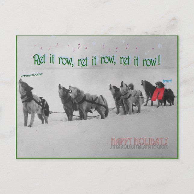 Postal Cantando perros confitados: Coro de SItka Alaska M (Anverso)