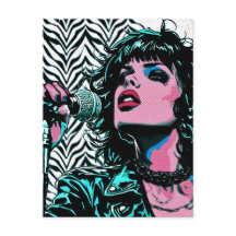 Cantante de Pop Art Rosa Verde Músicos Amantes de
