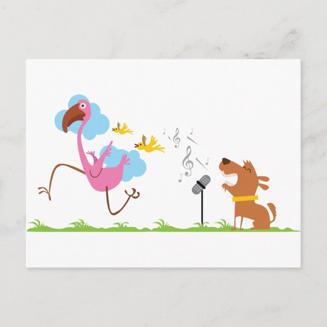 Postal Cantante del perrito (Anverso)