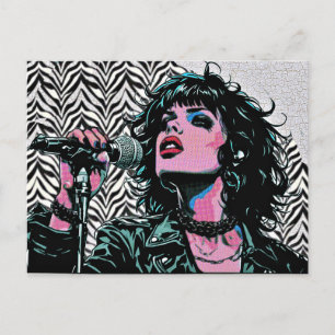 Postal Cantante Pop Art Medio tono Rocker Punk Amantes de