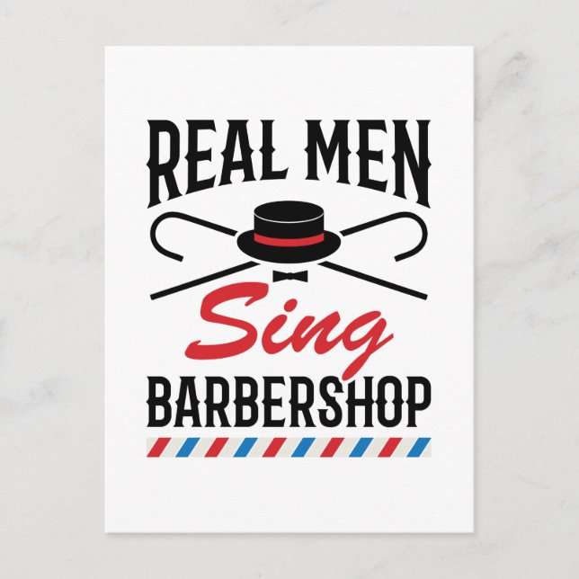 Postal Cantantes de Barbershop de Real Men (Anverso)
