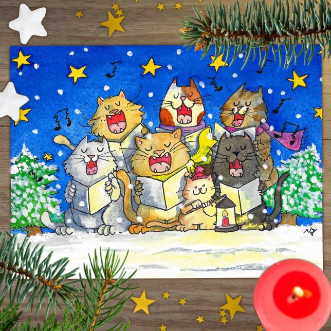 Postal Cantantes de Cat Carol postean graciosa y graciosa (Subido por el creador)