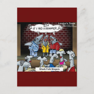 Postal Cantantes de folk tiburón obsequios divertidos y t