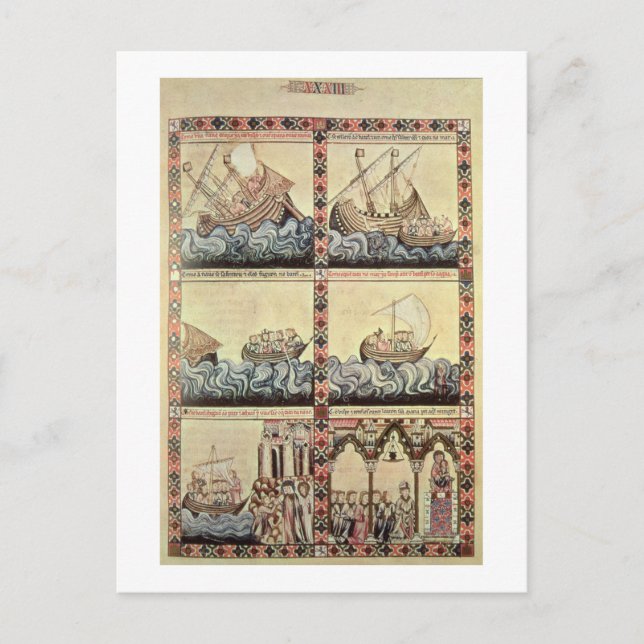 Postal Cantiga 33, página de las 'Cantigas de Santa María (Anverso)