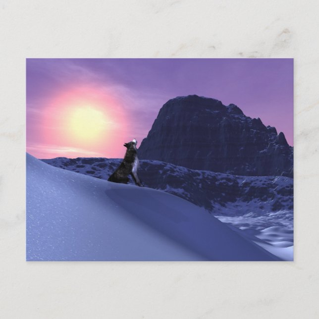 Postal canto de lobo (Anverso)