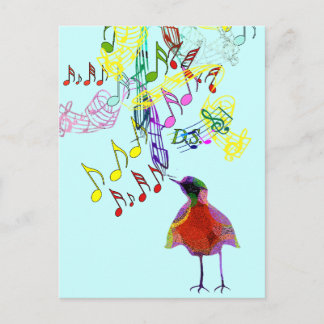 Postal Canto de pájaros acuarela moderno