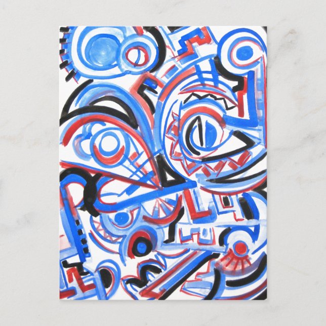 Postal Canto exuberante - Postcarta abstracta de arte (Anverso)