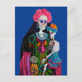 Postal Canvas de cráneo de azucar para niños de Catrina y