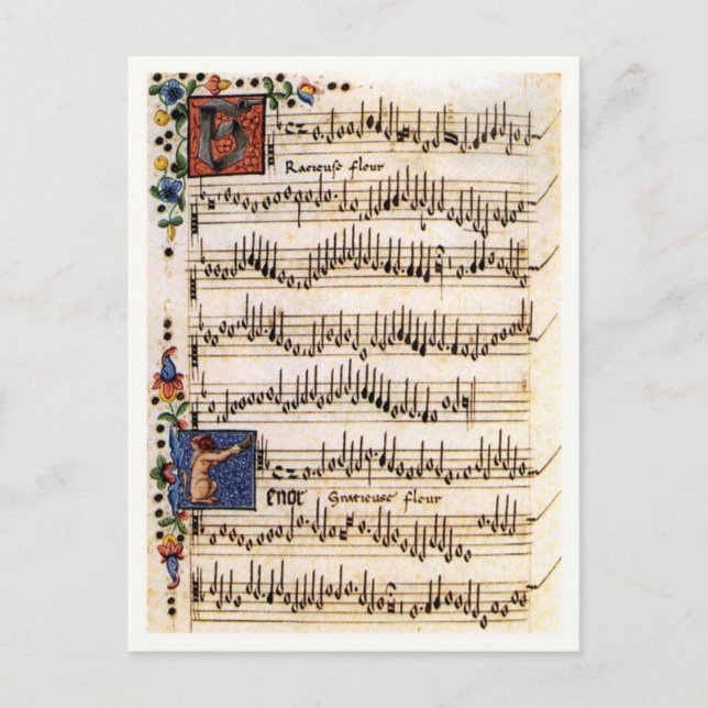 Postal Canzoniere para tres y cuatro voces (Anverso)