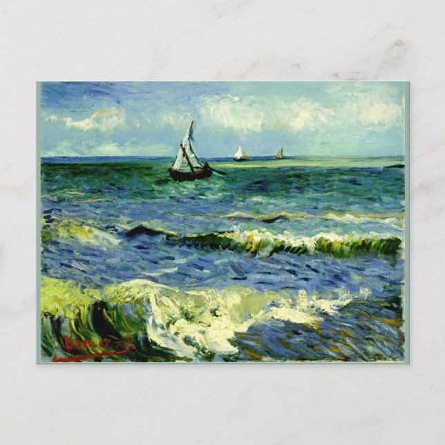 Postal Capa marina en Saintes-Maries por Vincent van Gogh (Anverso)