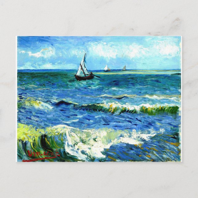 Postal Capa marina en Saintes-Maries, Vincent Van Gogh (Anverso)