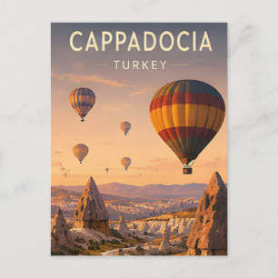 Postal 🎈 Capadocia Turquía Vistas del Valle en Globo Aer
