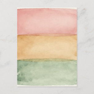 Postal Capas de bloque de color pastel acuarela