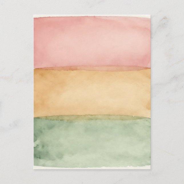 Postal Capas de bloque de color pastel acuarela (Anverso)