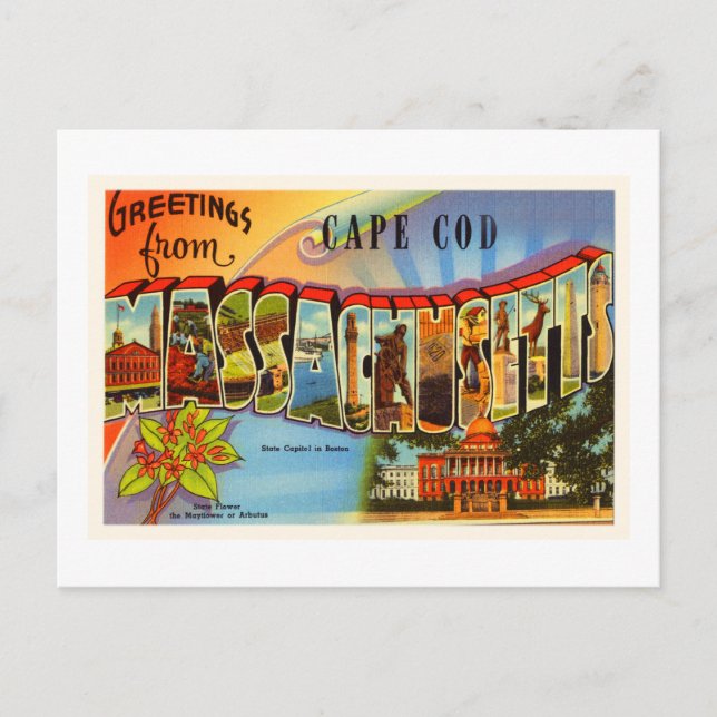Postal Cape Cod #2 Massachusetts MAMÁES recuerdo de viaje (Anverso)