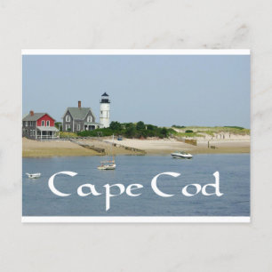 Postal Cape Cod, Massachusetts - Faro de cuello de arena