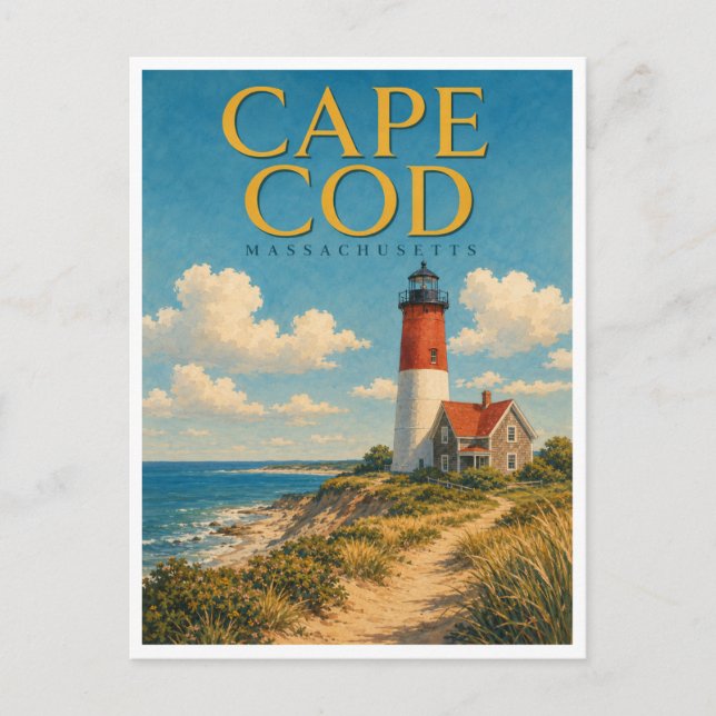 Postal Cape Cod Massachusetts Nauset Light GeoSaga (Anverso)