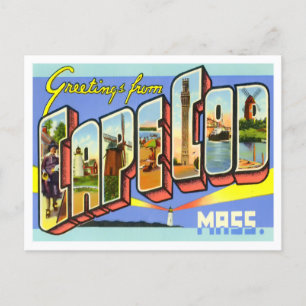 Postal Cape Cod, Massachusetts Vintage Big Letters