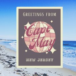 Postal Cape May New Jersey disco Retro púrpura Postcard