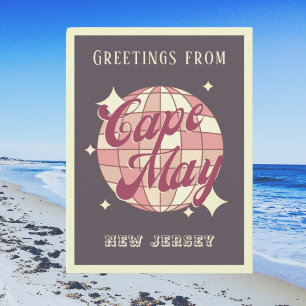 Postal Cape May New Jersey disco Retro púrpura Postcard