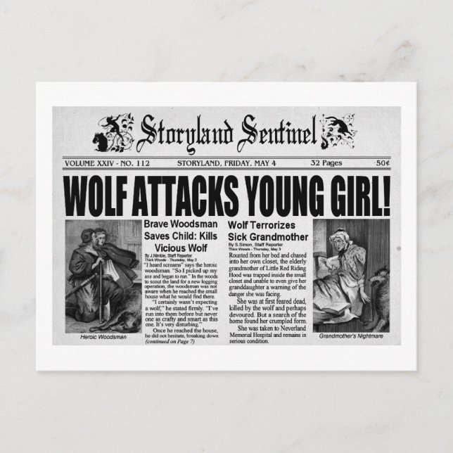 Postal Caperucita roja (Anverso)