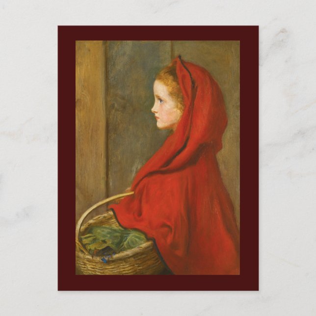 Postal Caperucita roja de Millais (Anverso)
